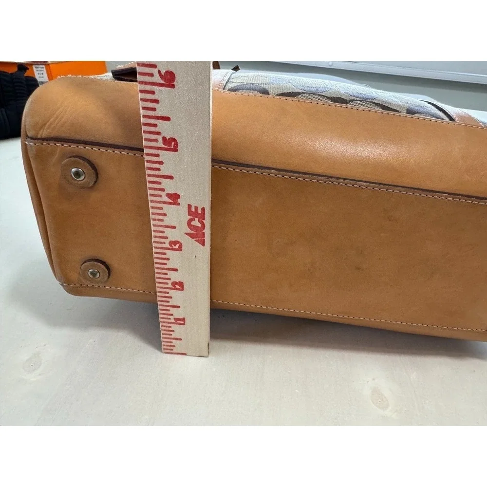 Coach Vintage Signature Satchel C1R-6097 Carry All Purse Leather Handles Canvas